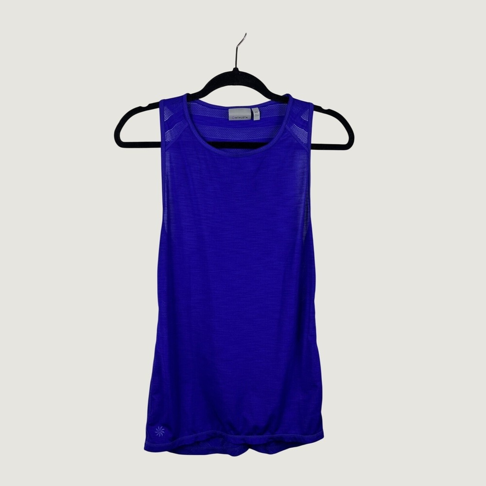 Athleta Tank Top Womens XS Blue Chi Racerback Mesh Activewear Performance Tank